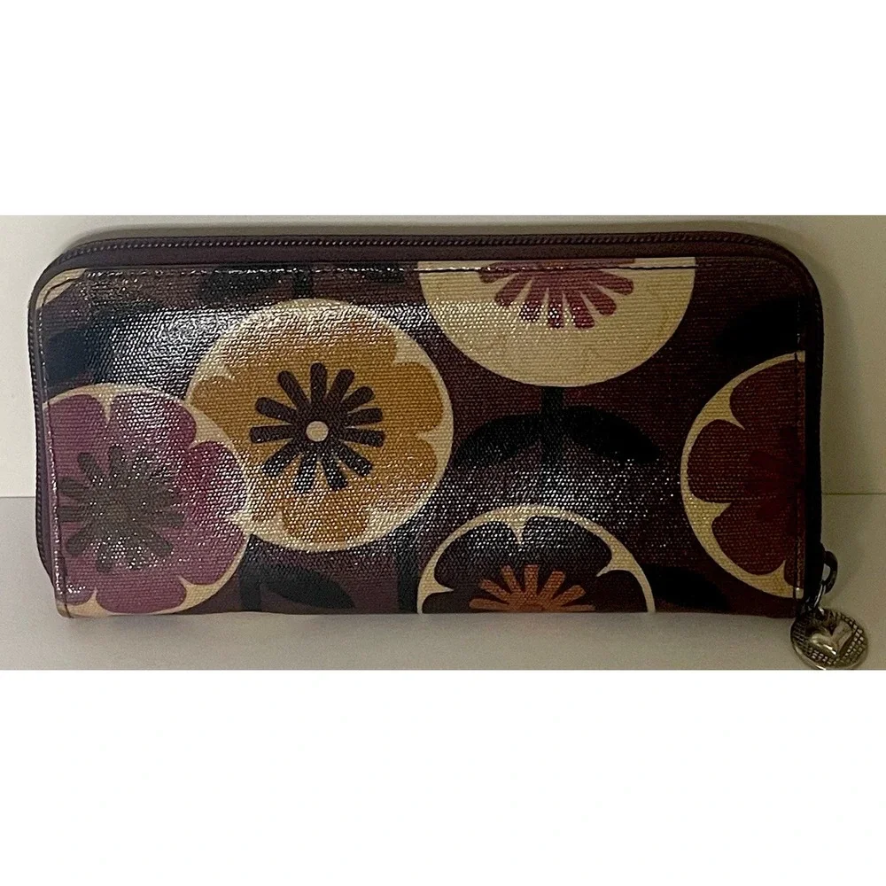 Brighton Retro Floral Coated Tote Bag Shoulder Purse & Matching Wallet Set⁠